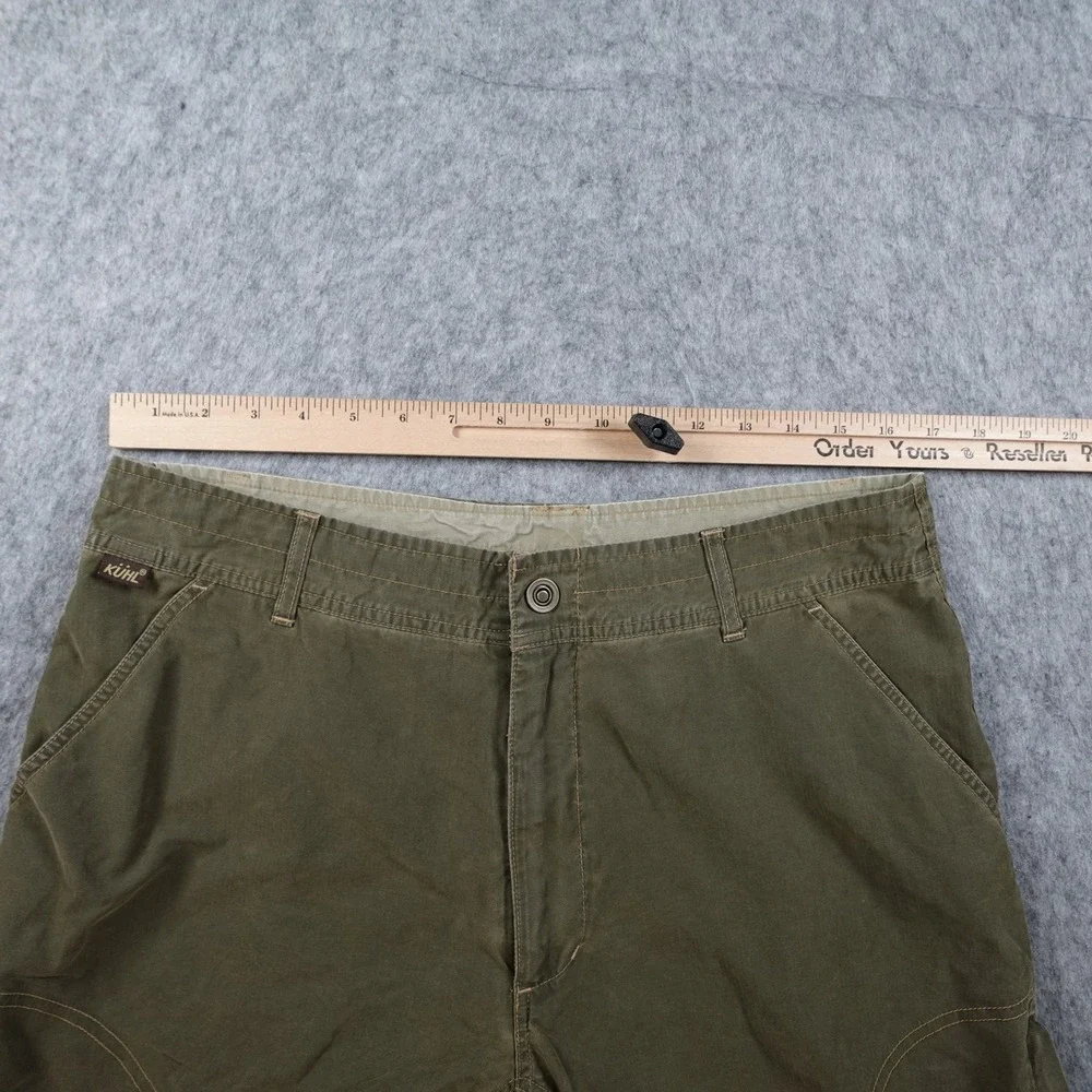 Kuhl Shorts Mens 34 Green KuhlDry Cargo Hiking Outdoor Utility Lightweight Trail